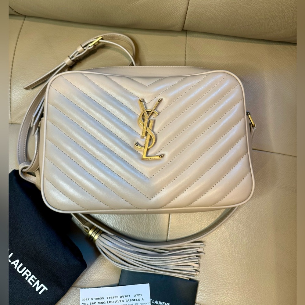 Yves Saint Laurent Cream Crossbody Bag